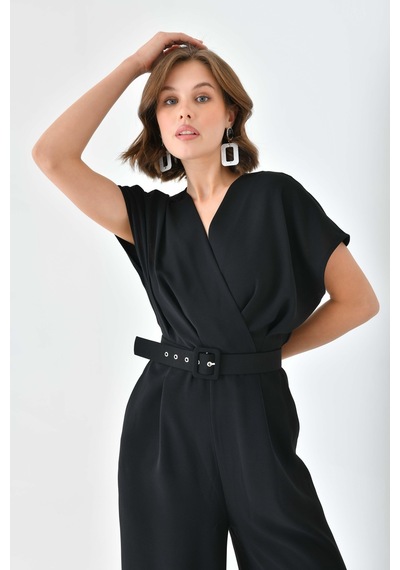 Ftz Women Kadın Kemerli Tulum Siyah 30724-siyah Siyah
