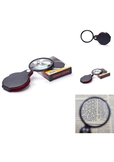 5x 60mm Cam Optik Lens Katlabilir Deri Kaplamalı Cep Büyüteç Xx1051 50758