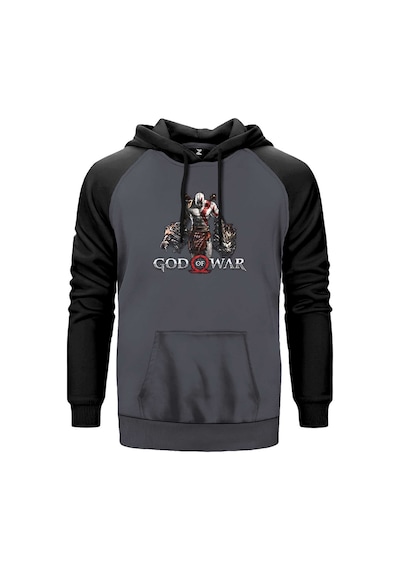 God Of War Kratos Lion Gri Renk Reglan Kol Sweatshirt Gri