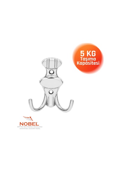 Çi Zgi Li Askı, Metal Vestiyer Askısı, Krom, Duvar Ve Dolap Askılığı 5'li Set Vidalı