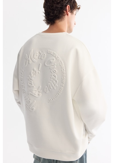 Avva Erkek Ekru Bisiklet Yaka Elastan Oversize Fit Sweatshirt A42y1248