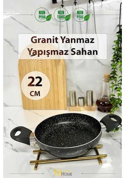Granit Sahan Yanmaz Yapışmaz El Yakmayan Sap 22 Cm