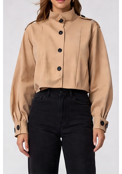 Lili Woman Kadın Trenç Gabardin Sp.1008.trc Camel