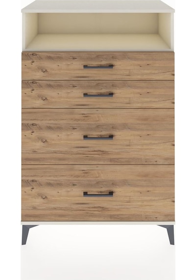 Hyperion Dolap Tek Raflı 4 Çekmeceli 88x44x134 Aytaşı-çam Aytaşı