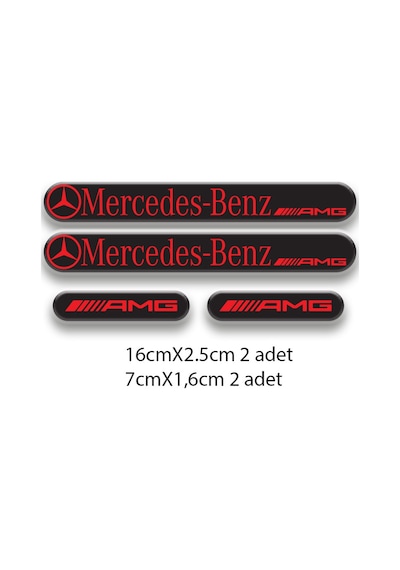 Otomobil Stıcker Seti Mercedes 3d Damla 4'lü 2 Nötr