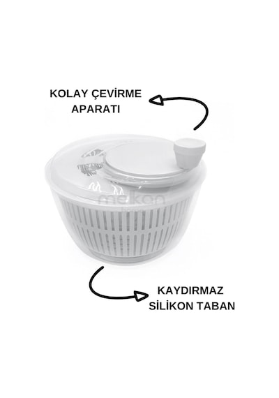 Salata Ve Sebze Kurutucu 5 Litre Beyaz Salata Kurutucu Çok Renkli
