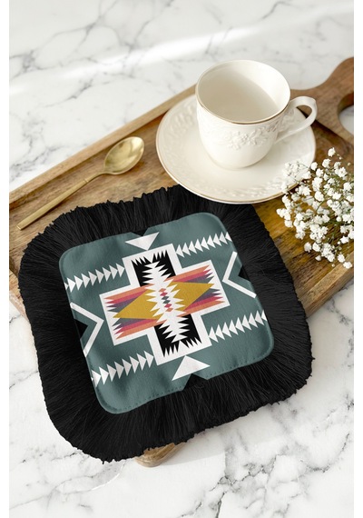 Etnik Geometrik Saçaklı Sunum Kokteyl Peçetesi - Boho Şık Yeşil Siyah Bardak Altlığı Mendil Orman Petrol Mavisi Etnik Geometrik Saçaklı Sunum Kokteyl Peçetesi - Boho Şık Yeşil Siyah Bardak Altlığı Mendil Orman Petrol Mavisi