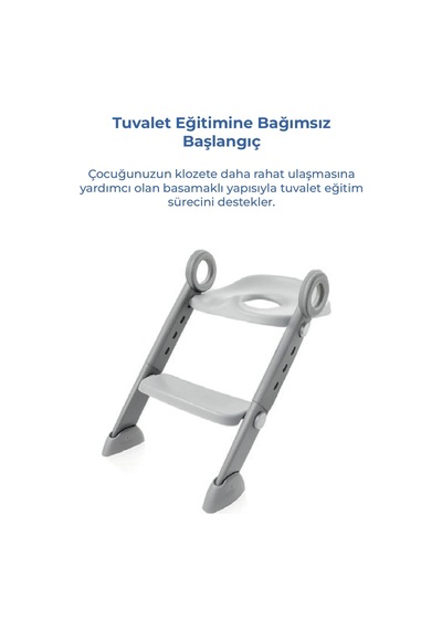 Babyjem Basamaklı Katlanır Klozet Adaptörü Soft Gri