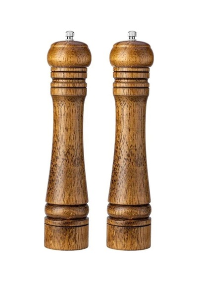Doğal Ahşap Gövdeli Öğütücü Seramik Bıçaklı Baharat Ve Tuz Değirmeni 27 Cm 2 Adet Diğer