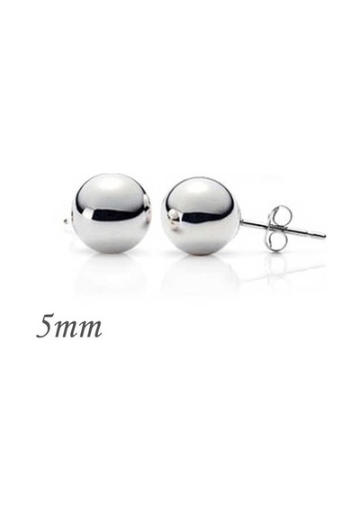 925 Ayar Gümüş Top Küpe - 5 Mm Gümüş
