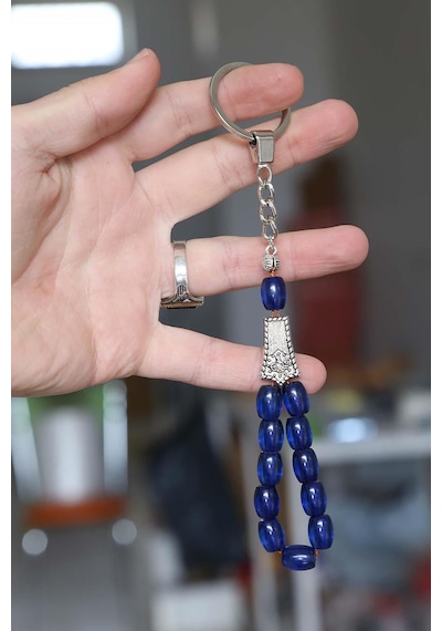 Kesme Mavi Renk Tesbih Anahtarlık