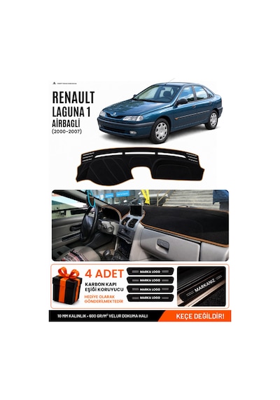 Renault Laguna 1 Aırbagli 2000-2007 Uyumlu Torpido Örtüsü - Siyah Kahverengi