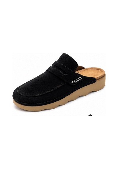 N Napa Shoe Np.351.siyah Süet Deri Terlik