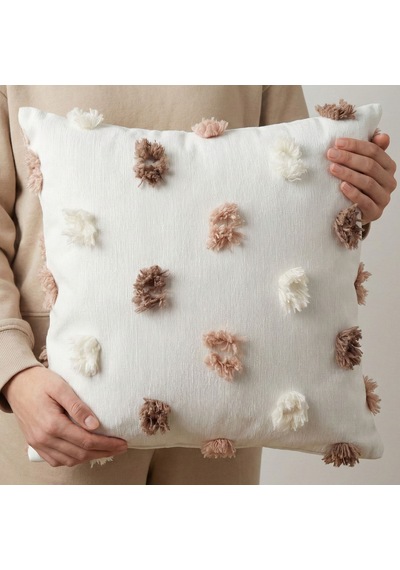 Premium Dokulu Dekoratif Kırlent Kılıfı 45x45 Cm Kabartmalı Desenli, Yüksek Kalite Kumaş Kahve Rengi