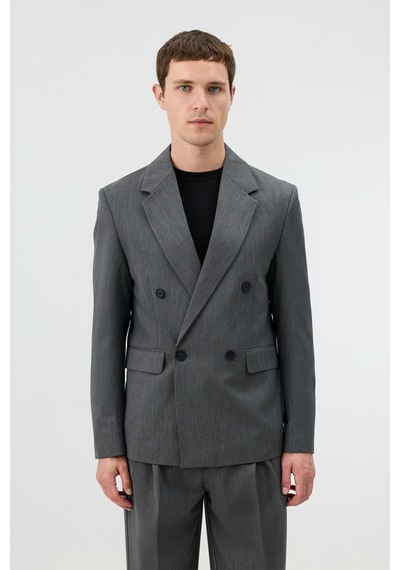 Antioch Relaxed Kruvaze Erkek Blazer Ceket Gri