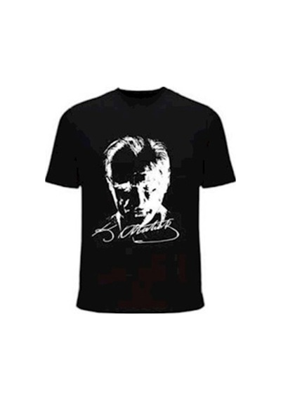 Atatürk Baskılı Siyah Tişört Unisex