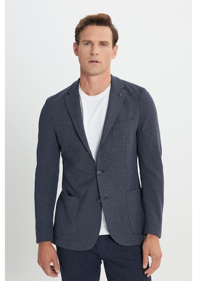 Ac&co Erkek Lacı Slim Fit Dar Kesim Mono Yaka Desenli Torba Cepli Ceket