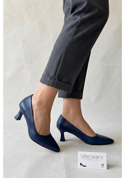Preshley Kadın Sity Lacivert 6 Cm İnce Topuklu Stiletto