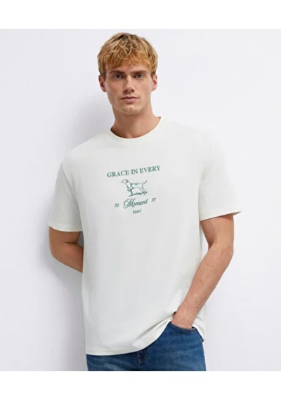 Mavi M0613159-81964 Grace In Every Nakışlı Tişört Erkek T-shirt Yeşil