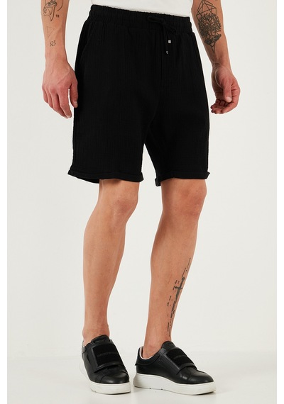 Buratti % 100 Pamuk Regular Fit Normal Bel Müslin Erkek Short Cf25S657802 Siyah