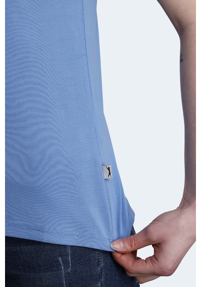 Slazenger Perıcas 3 Lü Set Kadın Tişört Ekru - Mürdüm - Mavi