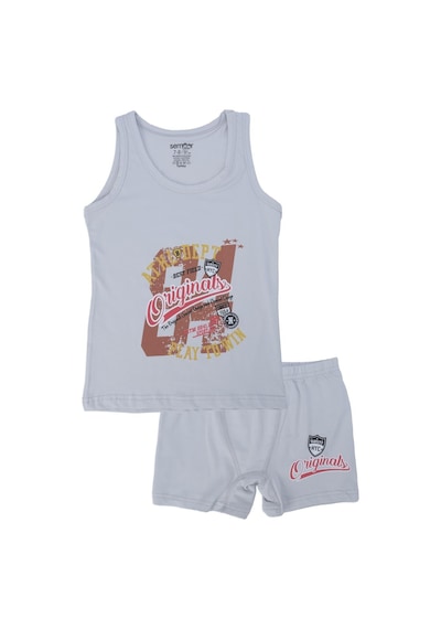 Erkek Çocuk Athletic Depth Desenli Atlet Boxer 2'li Alt Üst Takım 001