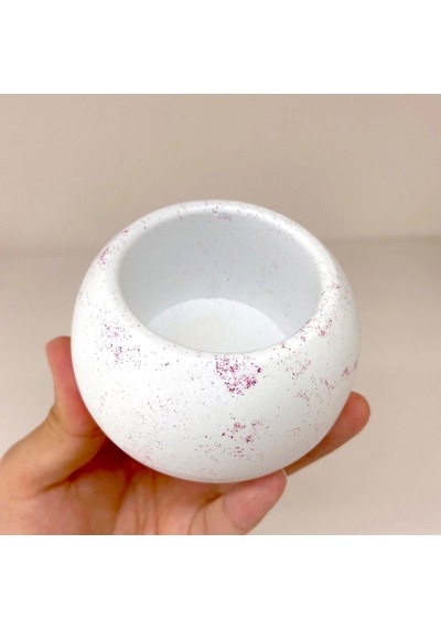 Epoksi Yuvarlak Beton Saksı Ve Mumluk Silikon Kalıbı Orta Boy 8.6x5.5 Cm