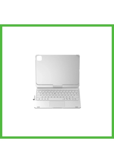 Vaveni İpad Pro 11 2024 F11 Ats Kılıf Magic Dönen Klavyeli Tablet Kılıf - Gümüş Arz