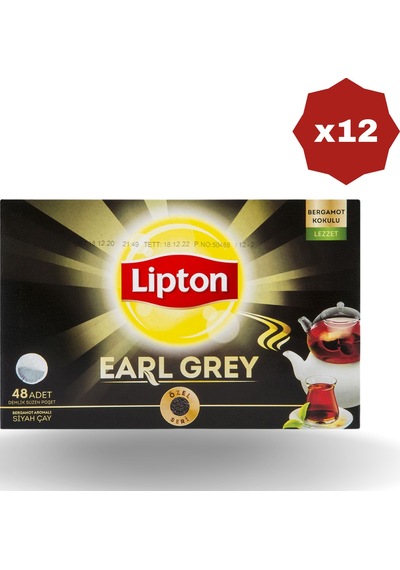 Lipton Early Grey Demlik Çay 48 Li - 12 Adet