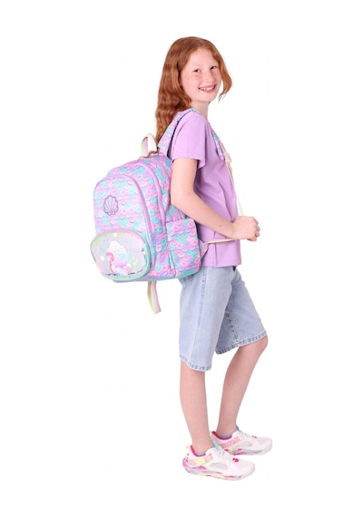 Kaukko Kids Üç Gözlü Kız Çocuk Okul Sırt Çantası Denizkızı Nakışlı Ve Baskılı - L5225 Pembe - Yeşil