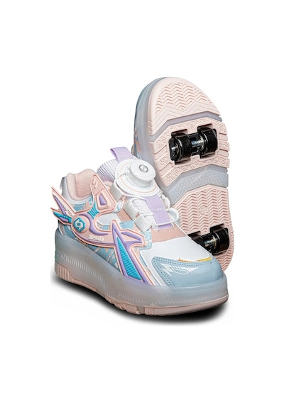 Tuğba Ortopedi 9626 Çocuk Işıklı Tekerlekli Sneaker Pudra