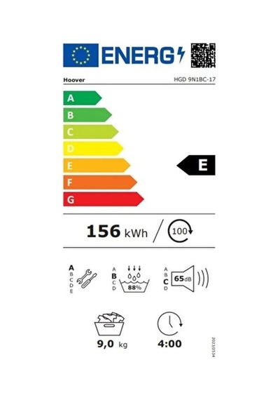 Hoover HGD 9N1BC-17 9 KG Isı Pompalı Kurutma Makinesi Beyaz