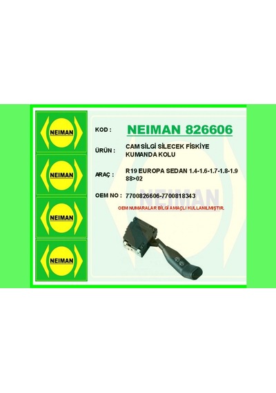 Cam - 591 - Silgi Silecek Fiskiye Kumanda Kolu R19 Europa Sedan - Dpmıx-hb - 1.4-1.6-1.7-1.8-1.9 88-02