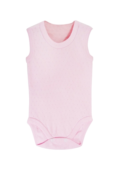 Sema Baby Jakarlı Askılı Badi (Body) - Pembe 9-12 Ay
