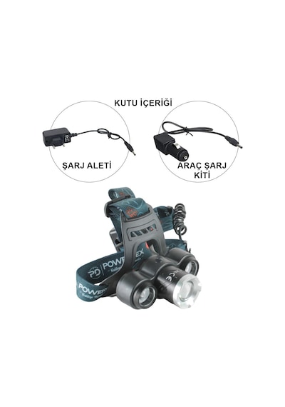 Powerdex PD-9972 10W Profosyonel Şarjlı Kafa Lambası Siyah