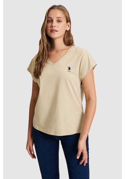 U.S. Polo Assn. U.s. Polo Assn. Kadın Açık Haki Tişört Basic 50323541-vr183 Acık Hakı