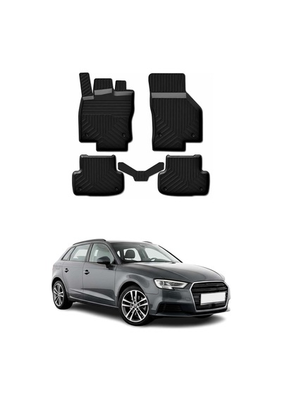 Tr Audi A3 8v 2012-2020 Uyumlu 4d Havuzlu Paspas Siyah 5 Parça Genel