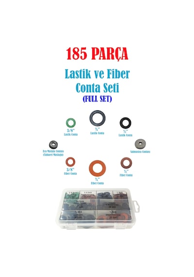 185 Parça Lastik Ve Klingrit Fiber Conta Full Seti