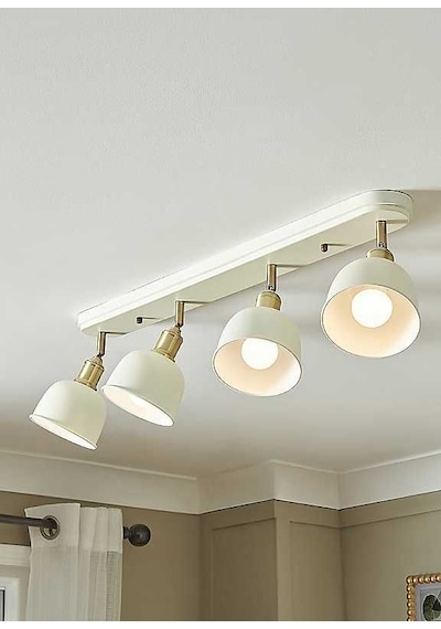 Rsylight Retro Metal 4 Lü 180 Derece Hareketli Tavan Plofyoner Avize Beyaz