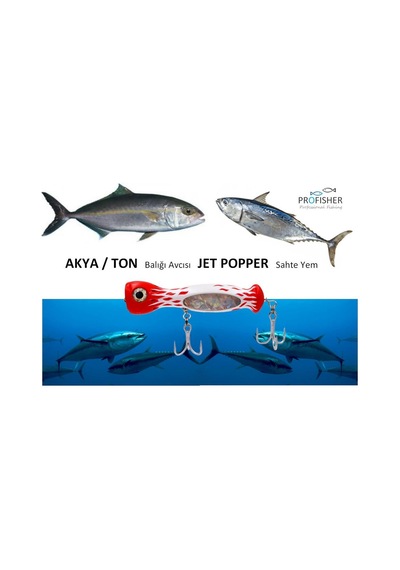 Profisher Jet Popper Akya Ton için Sert Sahte Sahte Yemi 46 G 23