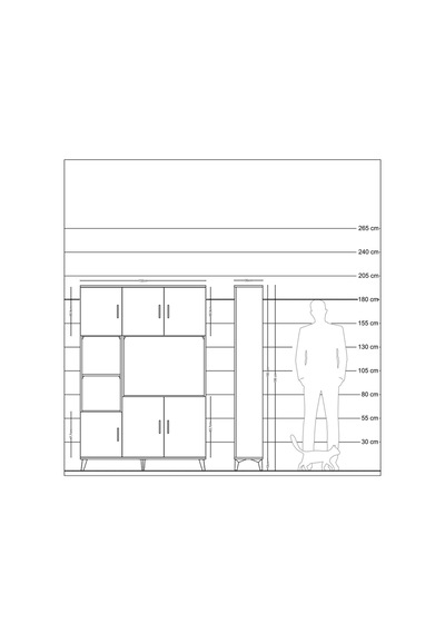 Arges Dolap 9 Raflı 6 Kapaklı 132x30x195 Çam-çam/antrasit Atlas Çam/antrasıt Arges Dolap 9 Raflı 6 Kapaklı 132x30x195 Çam-çam/antrasit Atlas Çam/antrasıt