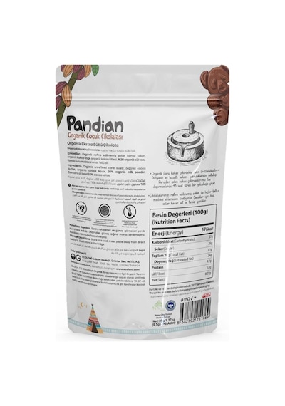 2'li Pandian Organik Çocuk Çikolatası 36 Gr