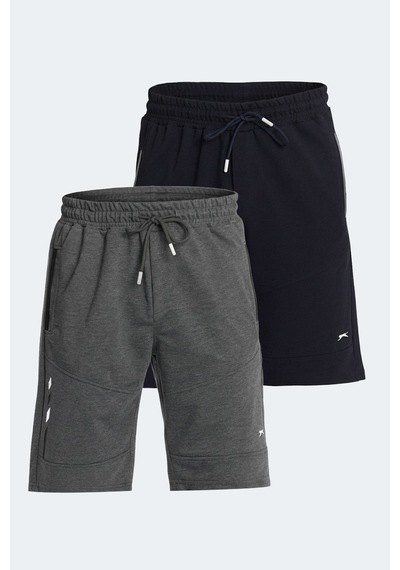 Slazenger Nasım 2 Li Set Erkek Şort Lacivert - Koyu Gri