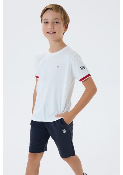 U.S. Polo Assn. Erkek Çocuk Bermuda 2'li Takım Beyaz-2625