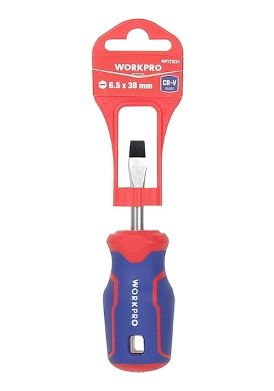 Workpro Wp221024 6.5x38mm Cr-v Manyetik Profesyonel Düz Topaç Tornavida Fr Wp221024