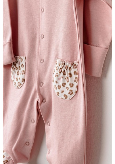 Andywawa Bebek Little Leopard Romper Tulum Pembe Ac26240 Pink