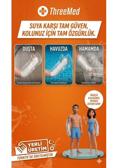 Alçı Ve Bandaj Koruyucu - Yetişkin Kol Kırık Bandaj Gibi Durumlar İçin Banyo Ve Duş Ürünü Alçı Bonesi Her Islak Alanda Kullanım Şeffaf
