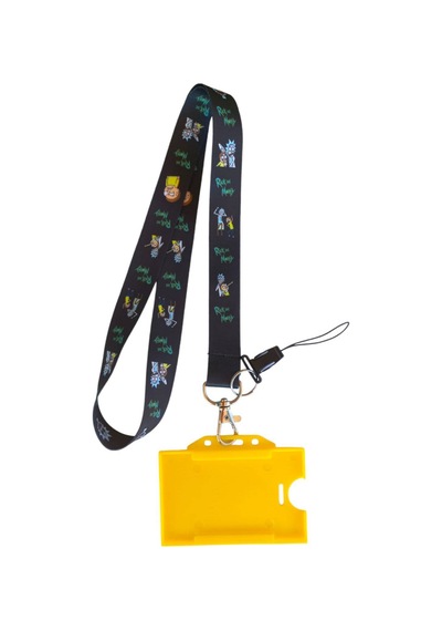 Rick And Morty Iı Kart Askı Ipi, Yaka Askı Ipi, Telefon Askısı Ve Sarı Plastik Yatay Kartlık