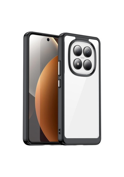 Caseonn Xiaomi Redmi Note 15 Pro Plus Kılıf Kamera Korumalı Darbe Emici Şeffaf Arka Kapak Siyah