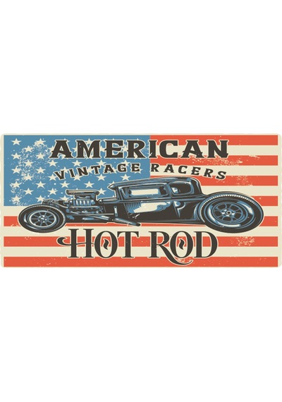 amerikan vintage araba (10 CM X 20 CM) mini retro ahşap poster